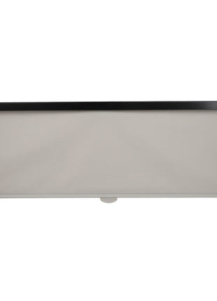 The AGCO Sun Visor - Acw149389A is a beige roller window shade featuring a black mounting bar and side pull cord, designed for an optimal fit and durable quality.