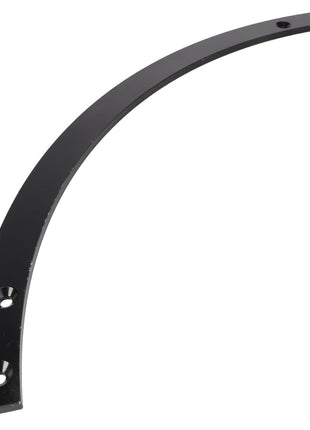The AGCO | CIRCLE SECTION - ACP0435650 is a black, curved metal bracket featuring three countersunk holes for mounting. If you have any questions about this product, please reach out to our support team.