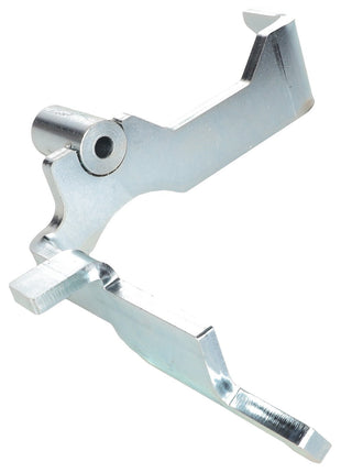The AGCO | LEVER - AL4500321 is a metal trigger component featuring a pivot mechanism and an angular design, commonly utilized in firearms or mechanical devices. Please note that no current product description information is available for this specific item.