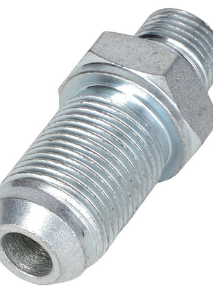 The AGCO ADAPTER - AL11120455 is a metal threaded tube featuring a hexagonal section and an open end, likely designed for use in plumbing or mechanical connections. No additional product description information is currently available.