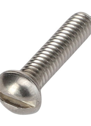 Close-up of the AGCO MACHINE SCREW - AG562067, a single metal screw with a slotted head, uniform threading, and a cylindrical shape. No current product description information is available.