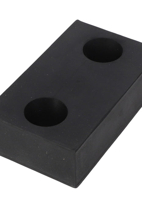 A black, rectangular rubber block with two circular holes; Product Name: AGCO | BUMPER - AG514814, Brand Name: AGCO.