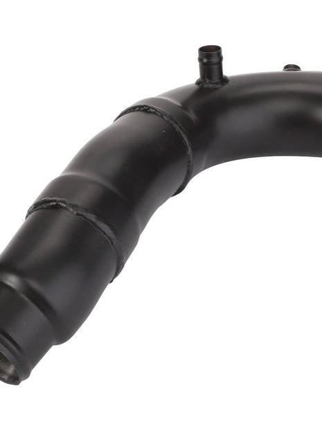 AGCO | Hose - Acw0889390: A black curved metal pipe with welded joints and a small protruding port, presumably for use in an automotive or machinery exhaust or ventilation system. Currently, there is no detailed product description available.