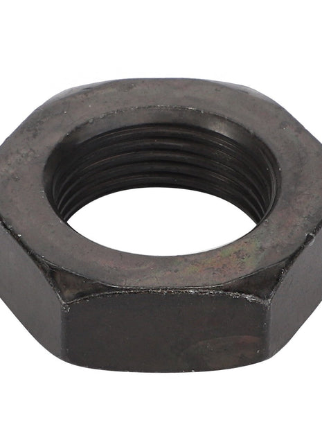 A close-up image of the AGCO Hex Nut - Acw4195980, a black hexagonal nut with internal threading. No current product description information is available.