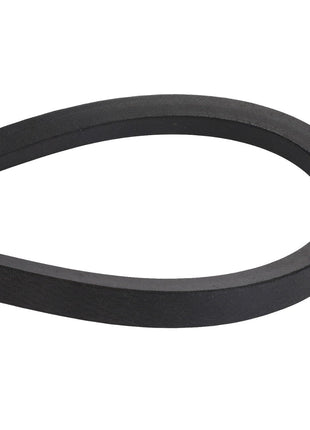 Close-up of the AGCO V Belt - D41987800 in a loop shape against a white background, highlighting its smooth, flat black rubber surface.