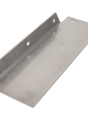 The AGCO DEFLECTOR - D46150534 is a metal L-shaped bracket featuring multiple holes along both its longer and shorter edges.