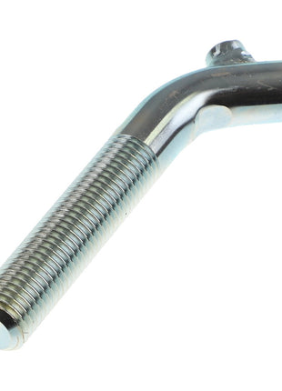 The AGCO ADJUSTING SCREW - AL261141 is a metallic, threaded rod featuring a bent upper section and a small hole near the top for various applications.