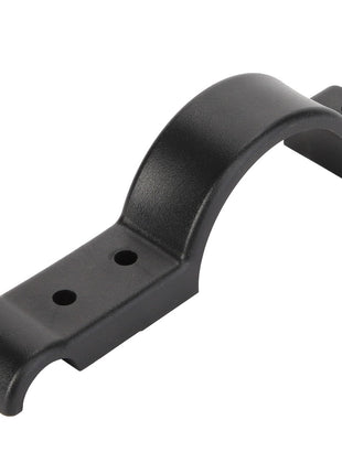 The AGCO | BRIDLE - AL525726 is a black, curved bracket featuring two screw holes on each end. No current product description information is available.