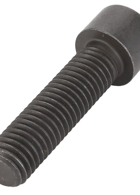 The AGCO Hex Socket Head Capscrew - Acw5322130 is a robust black metal screw with a threaded body and cylindrical head, perfect for heavy-duty applications.