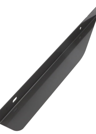 Product Description: A black metal bracket with two pre-drilled holes for mounting, currently unavailable. Product Name: AGCO | Left Hand Divider - Acx297410C. Brand Name: AGCO.