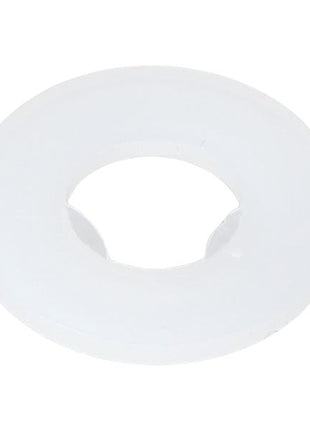 A white plastic ring with a large circular hole in the center, known as the AGCO Washer - Acw0651410 by AGCO—no current product description information available.