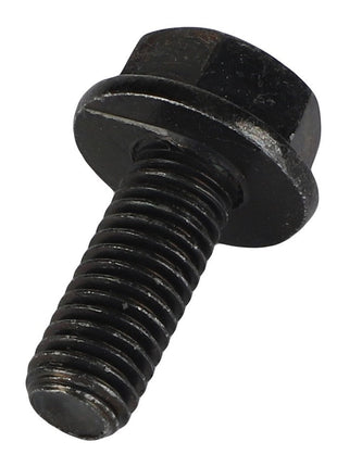 A black AGCO Hexagon Flange Bolt (Acw0775830) with a threaded shaft and a built-in washer is shown on a white background.