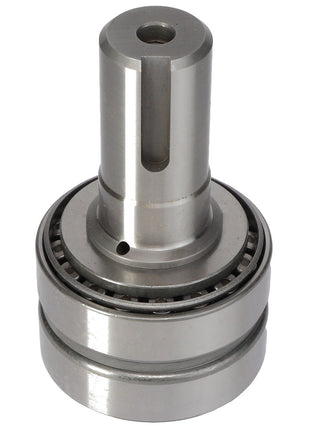 Product Name: AGCO | SHAFT - AG711197, a metal cylindrical mechanical part featuring a grooved shaft and circular base with a ball bearing. Currently, no product description information is available for this item.