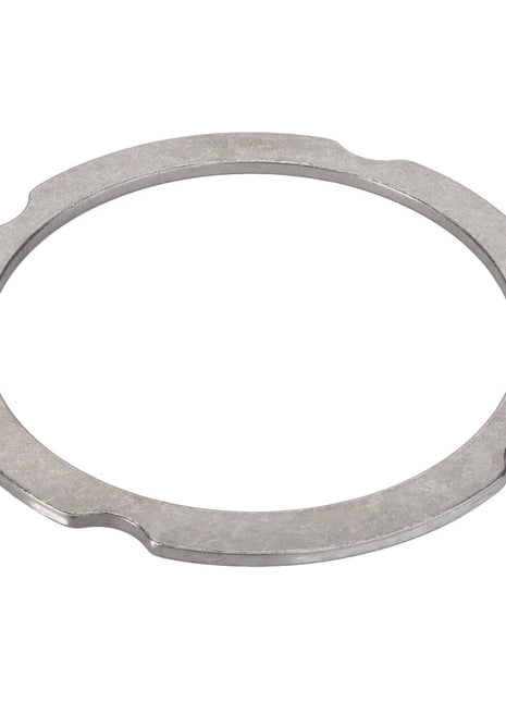 AGCO | Compensating Ring - F007200210230: A circular metal ring featuring notches spaced at intervals around its inner edge. No current product description available.