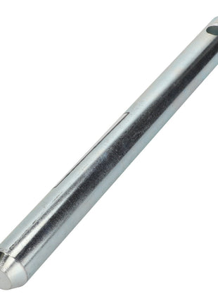 The AGCO CLEVIS PIN - AL1116668 is a cylindrical metal rod featuring a small hole near one end, potentially for securing or assembly purposes. The rod has a shiny, metallic appearance. There is currently no additional product description information available.