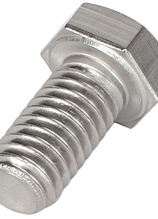 A close-up image of the AGCO | HEXAGONAL HEAD BOLT - AG562120 with a threaded shaft and hexagonal head, placed against a plain, white background.
