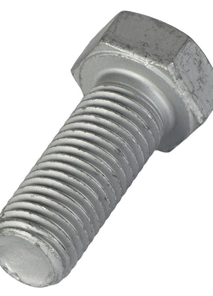 Close-up of the AGCO Hexagonal Head Bolt - Acw0773620, featuring a threaded shaft and a hexagonal head. The bolt has a silver-gray color and appears slightly worn. Please note that there is no current product information available for this item from AGCO.