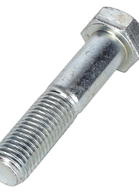 A close-up image of the AGCO | SCREW - AL5002210 by AGCO, featuring a metal hex bolt with a partially threaded shaft and a hexagonal head, likely made of steel. No current product description information is available.
