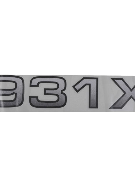 A graphic showing the alphanumeric combination "931X" in bold, metallic letters on a rectangular silver background representing the AGCO DECAL - AL11137072 with no current product description.