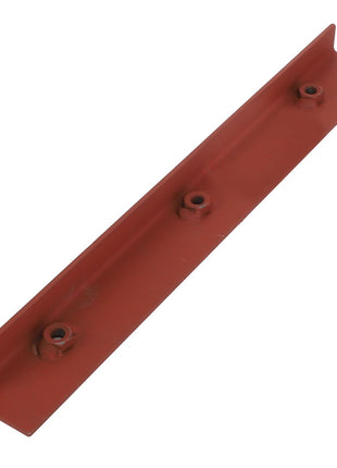 An AGCO DEFLECTOR (D28283138), a durable red metal bracket featuring three precisely drilled holes along its length.