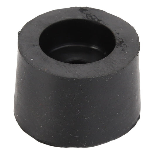 The AGCO BUFFER - D46481200, a black rubber bumper with a cylindrical shape and hollow center, exhibits slight wear and surface texture. No additional product description information is available.