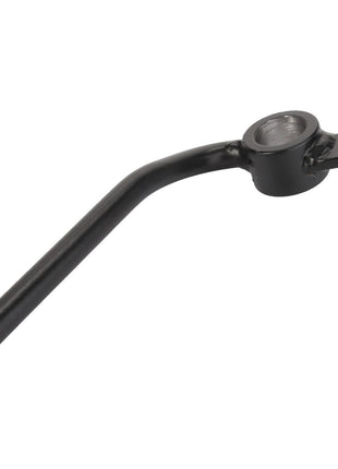 The AGCO Lever - Acp0337360 is a black, curved metal lever with a circular base and a hole for attachment. No current product description available.