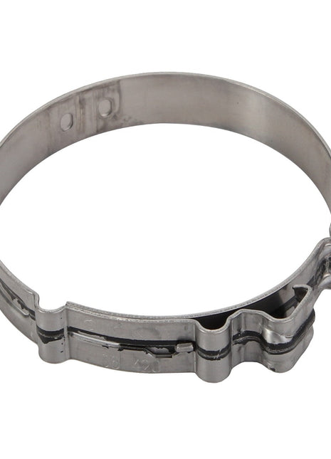 A close-up view of the AGCO | CLAMP - ATV0423-393, highlighting its circular shape and efficient clasping mechanism.