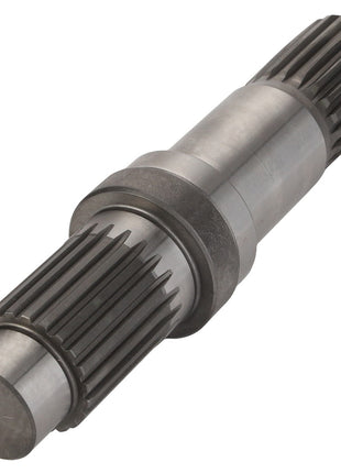 The AGCO Shaft - Acp0443190, featuring gear-like teeth on both ends and designed for mechanical and industrial applications, is displayed on a white background. No current product description available.