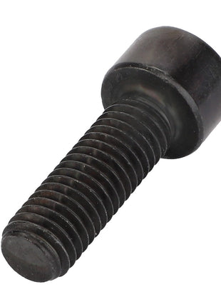 The AGCO | Socket Head Setscrew - Acw0996390 is a sleek black metal hex socket cap screw with a threaded shaft and cylindrical head, perfect for various applications.