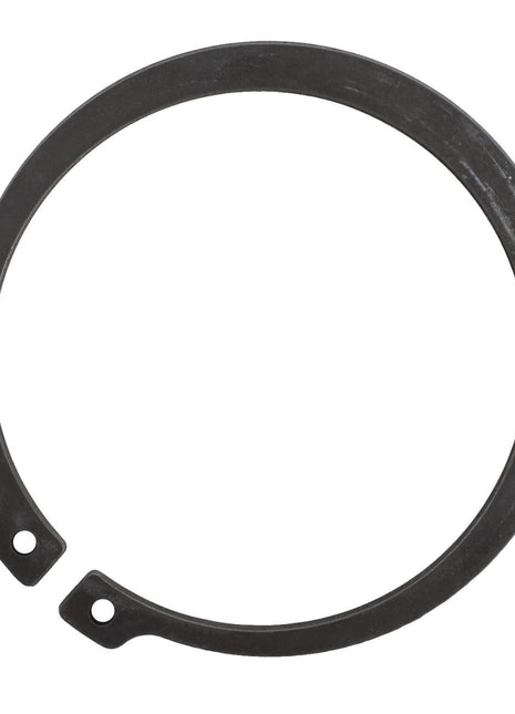 A black circular retaining ring with a small gap and two holes near the ends is identified as AGCO RING - AL5016623 by the brand AGCO. No current product description information is available.
