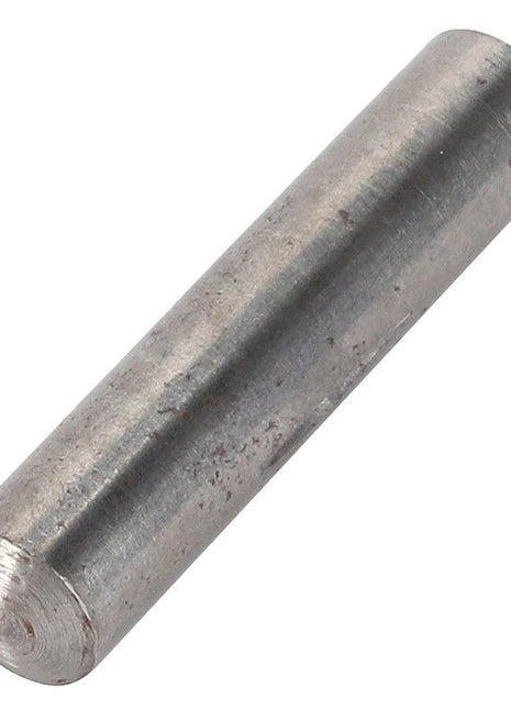 The AGCO PIN - D42662500, a cylindrical metal rod with a silver finish, lies horizontally on a white background.