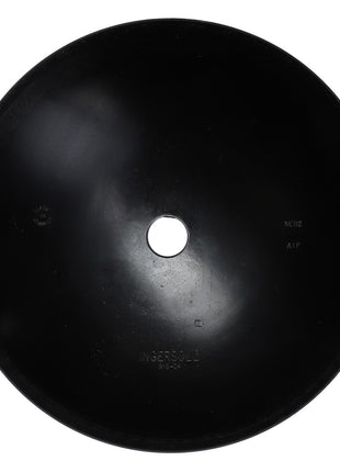 A black, round disc with a central hole. Text on the disc reads "AGCO," among other inscriptions. No current product description available. The product is identified as AGCO | Smooth Blade, 5/16 X 24" - Acp0017080.