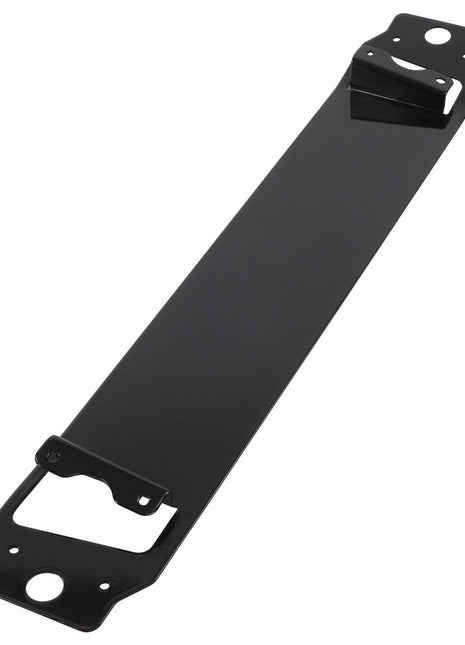 The AGCO Bracket - Acw1428090 is a sleek, elongated black metal bracket featuring multiple mounting holes.