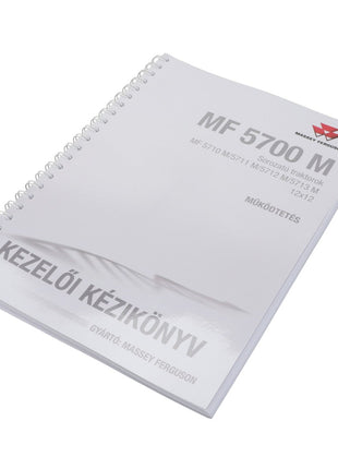 A spiral-bound manual for Massey Ferguson MF 5700 M series tractors, branded as "AGCO," titled "Operator's Manual - Act0064380." No current product description available for this product.