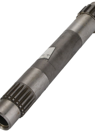 An image of an AGCO branded cylindrical metal shaft, identified as Shaft - Acp0325410, featuring splines on both ends, likely a component for machinery or automotive use. No current product description available.