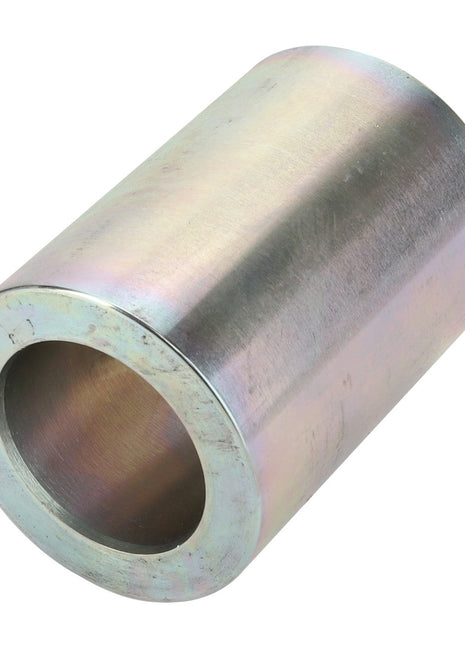 The AGCO | Spacer - Acx2070930 is a cylindrical metal sleeve by AGCO, designed with a hollow center, showcasing a smooth, polished surface and precision-engineered craftsmanship.