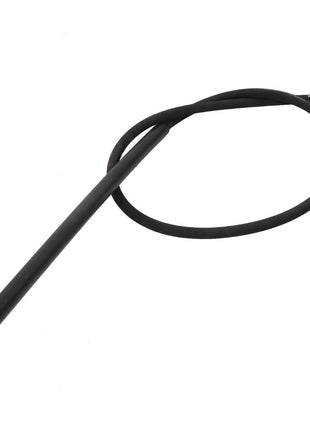The AGCO Hose - Acp0293930 is a black flexible hose featuring silver metal fittings on both ends.