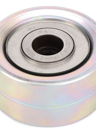 A close-up image of the AGCO roller, model Acw0177590, inscribed with "INA" and "France." The circular bearing features an inner ring, outer ring, and visible rollers in between.