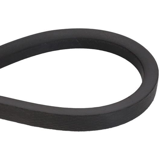Unfortunately, no product description information is available for the close-up image of the AGCO black rubber V-belt, BELT - D41953700, which is commonly used in mechanical applications for driving rotating components.