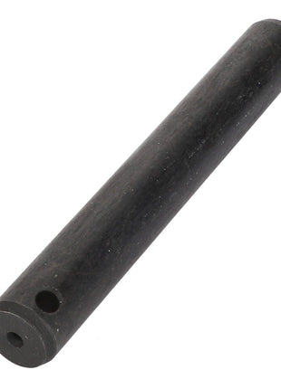 A sleek cylindrical black rod with two precisely drilled holes at one end, identified as the AGCO Differential Bearing Pin - F411301021140.