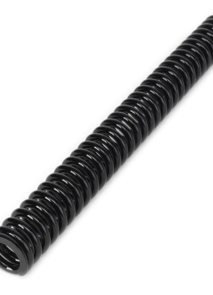 A close-up image of the AGCO SPRING - EP1511, a long black metal helical compression spring from the trusted brand AGCO. It is uniformly coiled throughout its length, although specific details about its use or material composition are not provided.