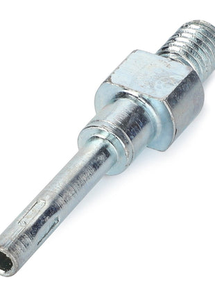 The AGCO CLEVIS PIN - D28710389 by AGCO is a metal adapter featuring a threaded end and a cylindrical nozzle, designed for connecting or joining parts. No additional product description is available at this time.