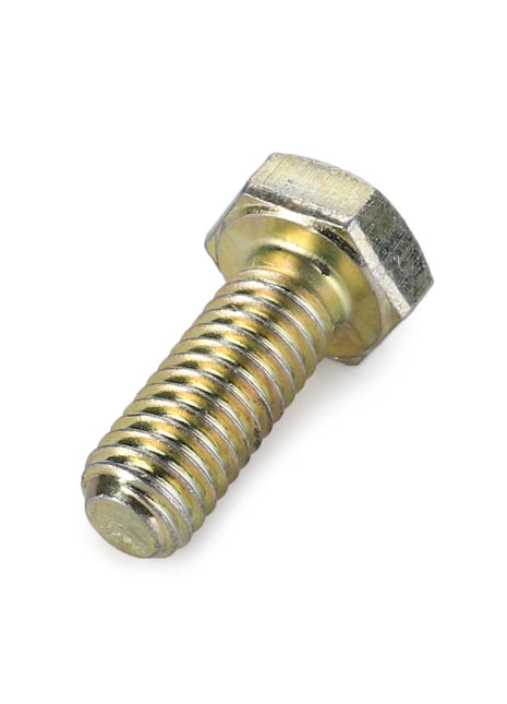 A close-up of an AGCO HEX LOCKNUT - CH129-3178 lying on its side, showcasing the intricate threading and robust hexagonal head.