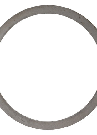 The AGCO Shim - F380303020346, a clean and circular metal ring with a smooth surface, gleams under the light against a pristine white background.