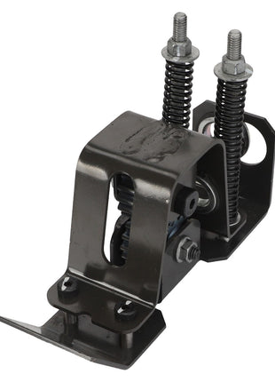 The AGCO Tensioner, Left Hand - Acx3480490 is a black metal automotive clutch pedal assembly that includes attached springs and bolts. No further product description information is currently available.