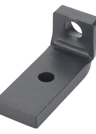 Product: **AGCO | BRACKET - AL5221500**

Description: This black AGCO metal bracket features an angled design with two holes of different sizes. Detailed product description information is currently unavailable.