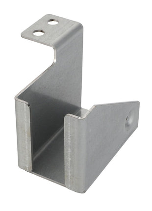 The AGCO | Support - Acx207869B from AGCO is a metal bracket that features a three-sided design with a flat top, including two holes for mounting, and an open-front lower section.