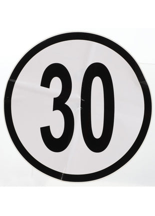 A circular sign featuring a white background and the number 30 in large black font, identified under product name AGCO | Decal - Acw2096230 and branded by AGCO, currently lacks a detailed product description.