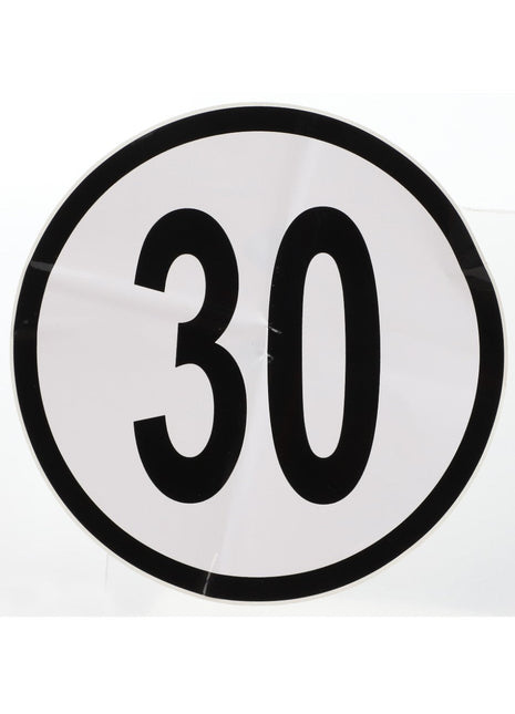 A circular sign featuring a white background and the number 30 in large black font, identified under product name AGCO | Decal - Acw2096230 and branded by AGCO, currently lacks a detailed product description.