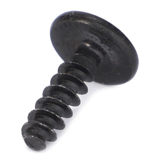 Close-up of a black metal screw with a flat head and threaded body, positioned diagonally. This AGCO screw (4294802M1) measures 16.5mm and is compatible with both Fendt Models and Massey Ferguson Models.